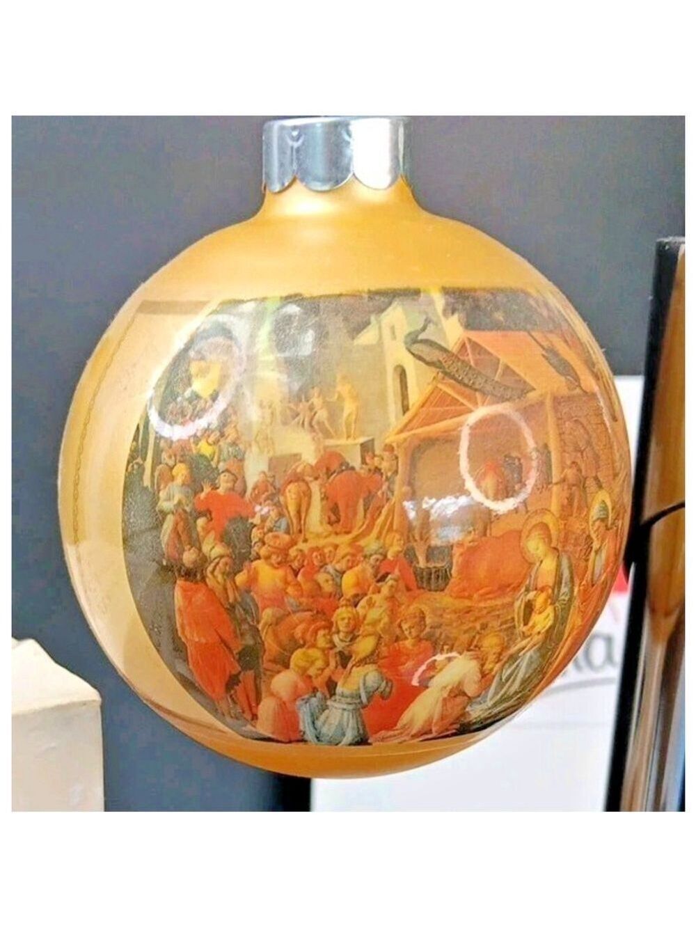 Doubl Glo Christmas Bauble Ornament Ontario Canada Original BOX Nativity Scene